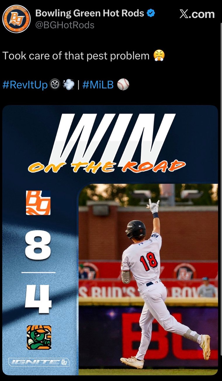 Hot Rods tweet by Evelyn